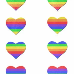 Pastease 8 Mini Rainbow Hearts Body Pasties