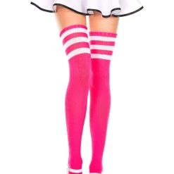 Music Legs Athletic Striped Thigh Highs Hosiery
