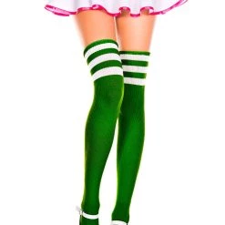 Music Legs Athletic Striped Thigh Highs Hosiery