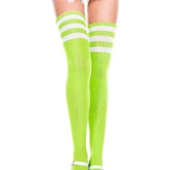 Music Legs Athletic Striped Thigh Highs Hosiery