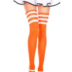 Music Legs Athletic Striped Thigh Highs Hosiery