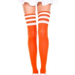 Music Legs Athletic Striped Thigh Highs Hosiery