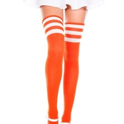 Music Legs Athletic Striped Thigh Highs Hosiery