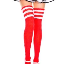 Music Legs Athletic Striped Thigh Highs Hosiery
