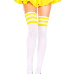 Music Legs Athletic Striped Thigh Highs Hosiery