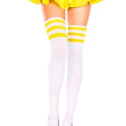 Music Legs Athletic Striped Thigh Highs Hosiery