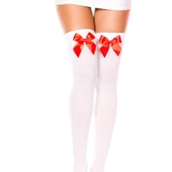 Music Legs Bow Top Thigh Highs