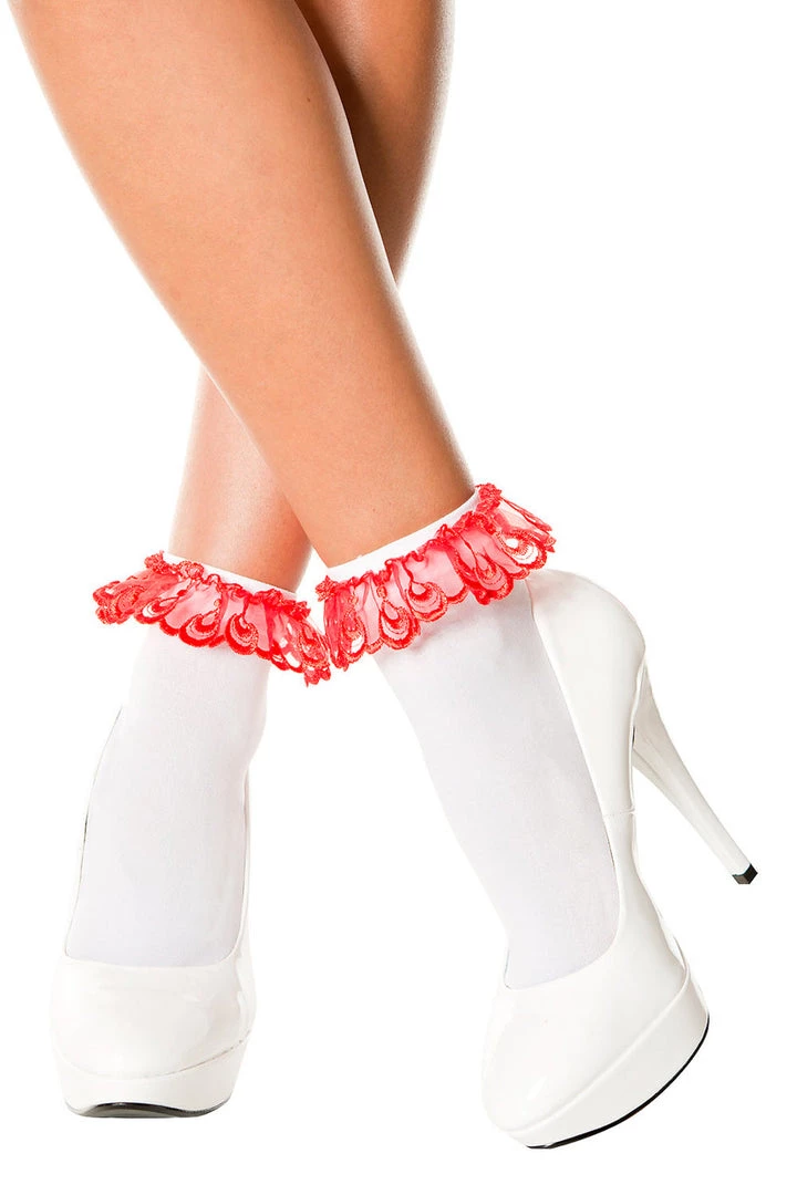 Music Legs Hosiery Ruffled Ankle Socks 9 Music Legs Hosiery Ruffled Ankle Socks