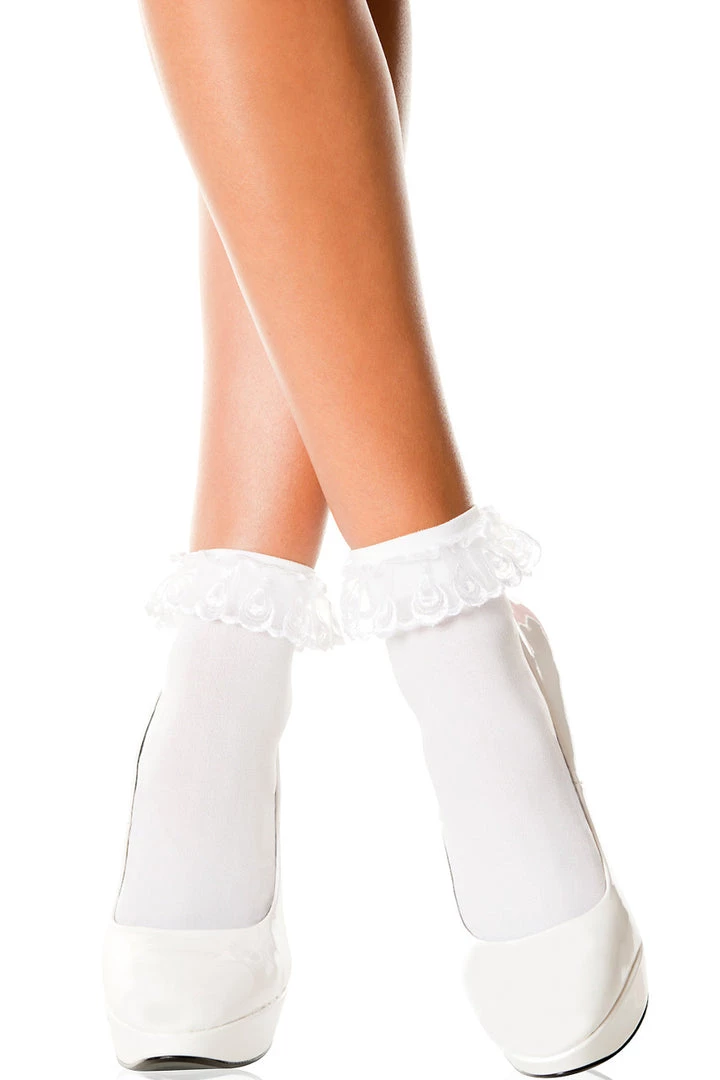 Music Legs Hosiery Ruffled Ankle Socks 8 Music Legs Hosiery Ruffled Ankle Socks