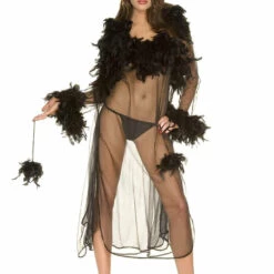 Music Legs Ostrich Feather Robe And Gown