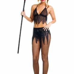 Music Legs Black Devil Lingerie Set Lingerie Costumes