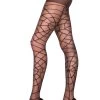 Music Legs Spiderweb Print Mesh Pantyhose Hosiery