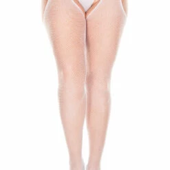 Music Legs Plus Size Accesories Plus Size Seamless Fishnet Suspender Pantyhose