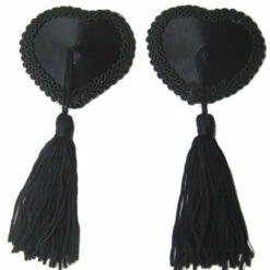 OY Brands Embroidered Heart Shaped Tassel Nipple Pasties