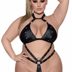 Magic Silk Barbarella Wet Look Studded Teddy