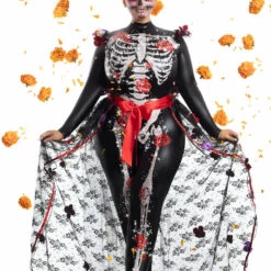 Party King Plus Size Rosas Day Of The Dead Costume 8 Party King Plus Size Rosas Day Of The Dead Costume