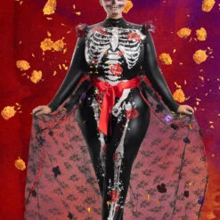Party King Plus Size Rosas Day Of The Dead Costume 10 Party King Plus Size Rosas Day Of The Dead Costume