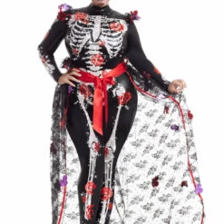 Party King Plus Size Rosas Day Of The Dead Costume 11 Party King Plus Size Rosas Day Of The Dead Costume