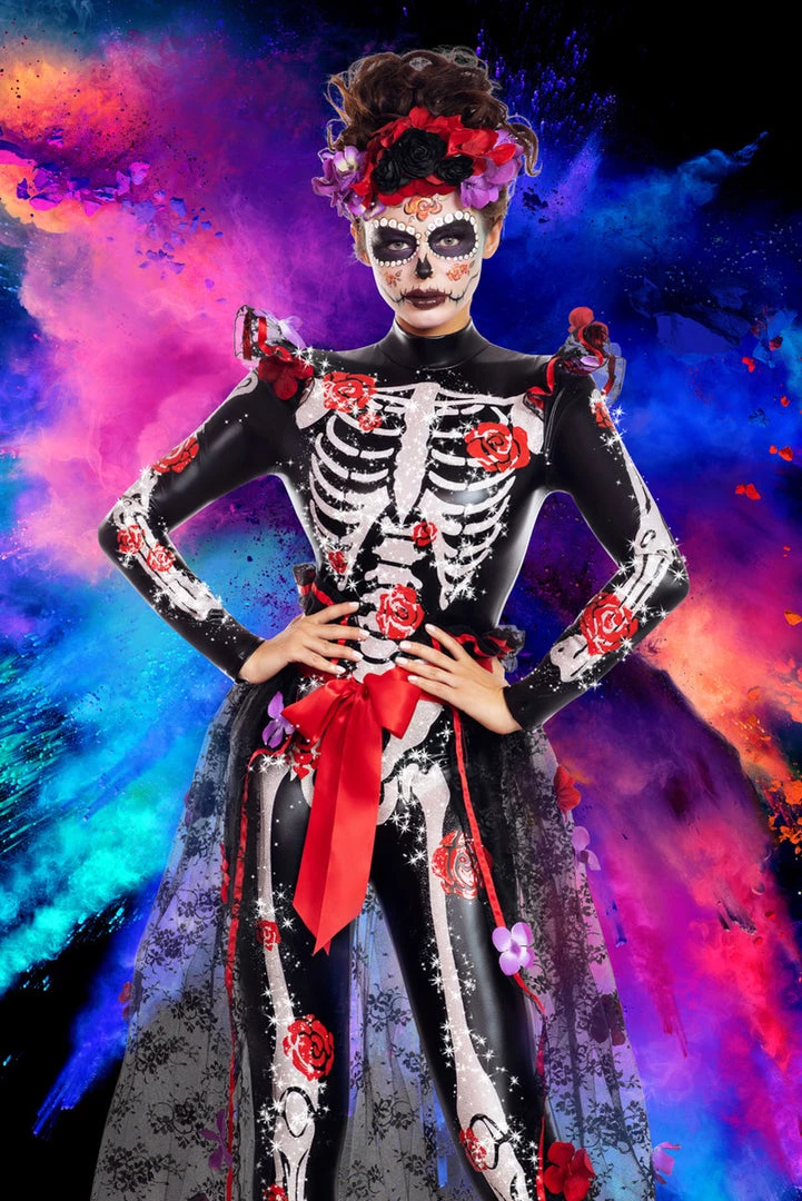Party King Rosas Day Of The Dead Costume Sexy Halloween Costumes 3 Party King Rosas Day Of The Dead Costume Sexy Halloween Costumes