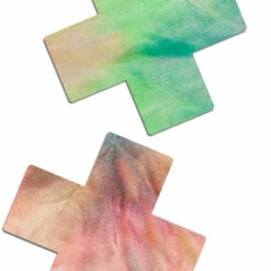3WISHES Pastel Tie-Dye Rainbow Cross Pasties