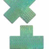 Pastease Green Holographic Triangle Cross Pasties