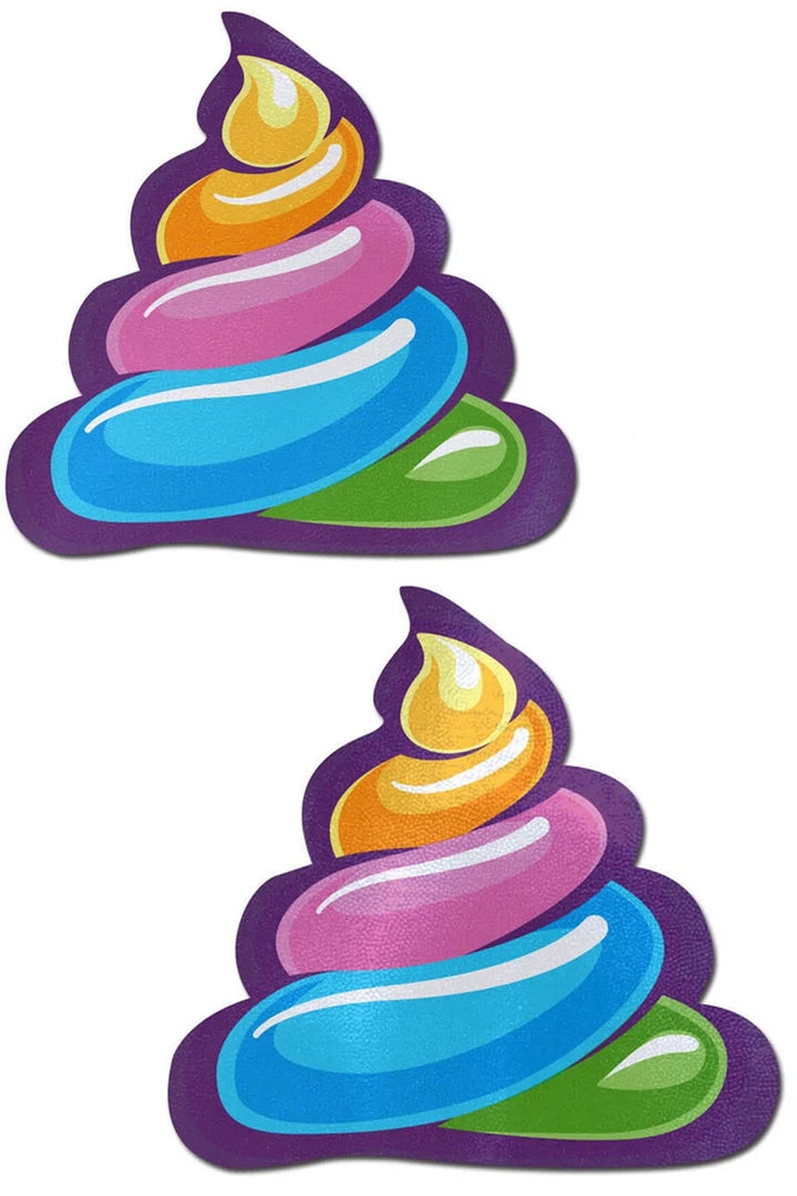 Pastease Unicorn Poo Rainbow Shit Emoji Nipple Pasties 1 Pastease Unicorn Poo Rainbow Shit Emoji Nipple Pasties