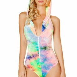 Roma Costume Hooded Tie Dye Romper Music Festival Wear