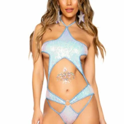 Roma Costume Lingerie Star Cut Sequined Romper