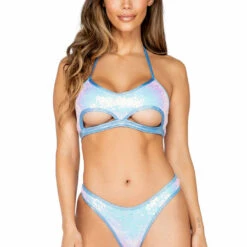 Roma Costume Clothing Sequin Underboob Cutout Bikini Top