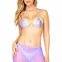 Roma Costume Tops Iridescent Tiny Triangle Top
