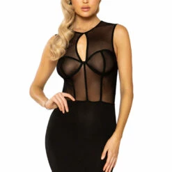 Roma Costume Sheer Keyhole Mini Dress
