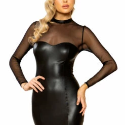 Roma Costume Clothing Mesh Sleeved Black Dress