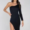 Roma Costume Clothing Single Shoulder Split Bodycon Dress