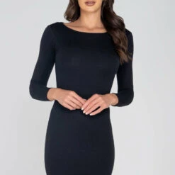 Roma Costume Ribbed Long Sleeve Mini Dress Clothing