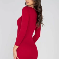 Roma Costume Ribbed Long Sleeve Mini Dress Clothing