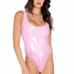 Roma Costume Clothing Studded Vinyl Fringe Romper