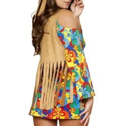 Roma Costume Groovy Flower Child Hippie Costume Sexy Halloween Costumes