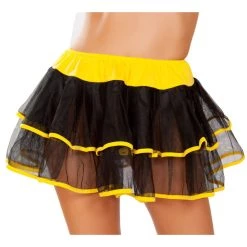 Roma Costume Accessories Black And Yellow Double Layer Petticoat