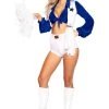 Roma Costume Blue And White Cheerleader Costume Sexy Halloween Costumes