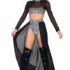 Roma Costume Sheer Open Skirt With Waist Band
