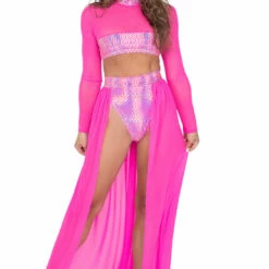 Roma Costume Sheer Open Skirt With Waist Band