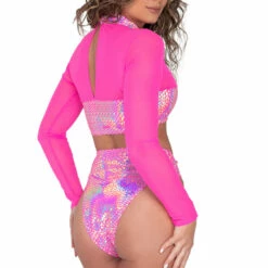 Roma Costume Metallic And Sheer Crop Top 11 Roma Costume Metallic And Sheer Crop Top