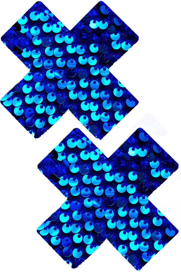 NevaNude Royal Blue Velvet XX Sequin Pasties 1 NevaNude Royal Blue Velvet XX Sequin Pasties