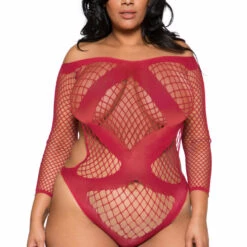 Roma Costume Lingerie Criss Cross Crotchless Teddy Bodystocking