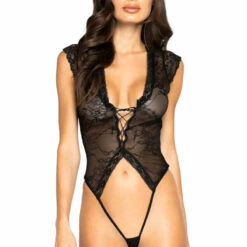 Roma Costume Cap Sleeve Crotchless Teddy