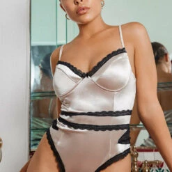 Roma Costume Nude Satin Teddy 8 Roma Costume Nude Satin Teddy