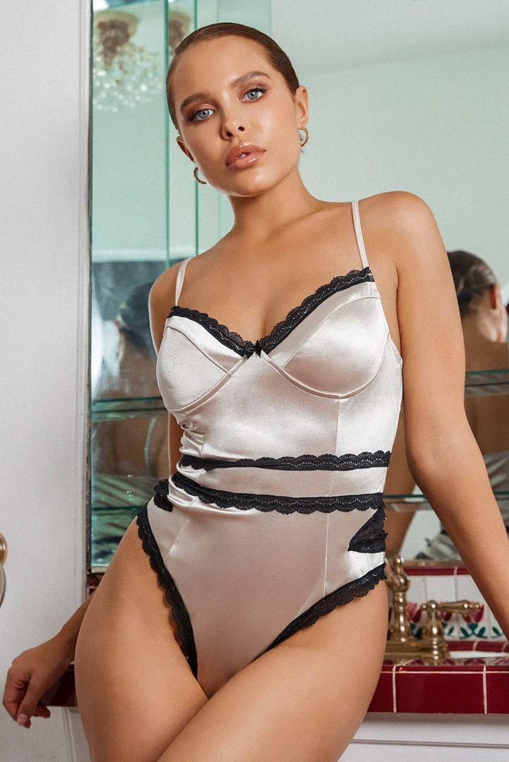 Roma Costume Nude Satin Teddy 4 Roma Costume Nude Satin Teddy