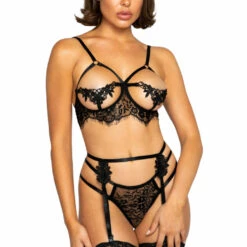 Roma Costume Black Applique Bra Set