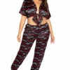 Roma Costume Plus Size Lip Print Pajama Set Plus Size Lingerie