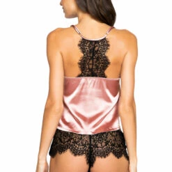Roma Costume Lingerie Elegant Satin And Lace Pajama Set